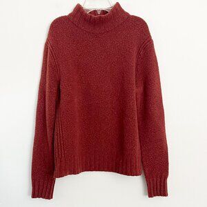 Point sur // red wool blend mock neck sweater S